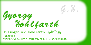 gyorgy wohlfarth business card